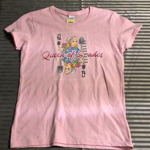 Ladies Graphic T Queen of Spades  Gardening Sz M